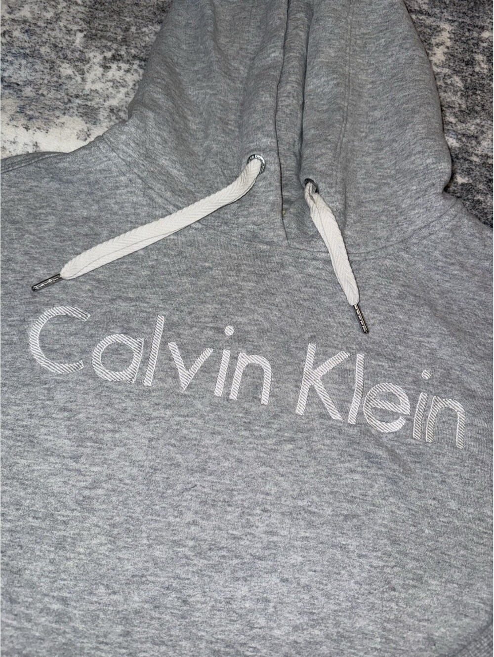 Calvin Klein Performance Hoodie Womens Small Gray Logo Pullover Sweatshirt